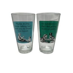 Someecards Set of 2 Humorous Beer Glasses - EUC